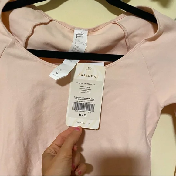 Fabletics Cream Long Sleeve Bodysuit - Picture 5 of 7